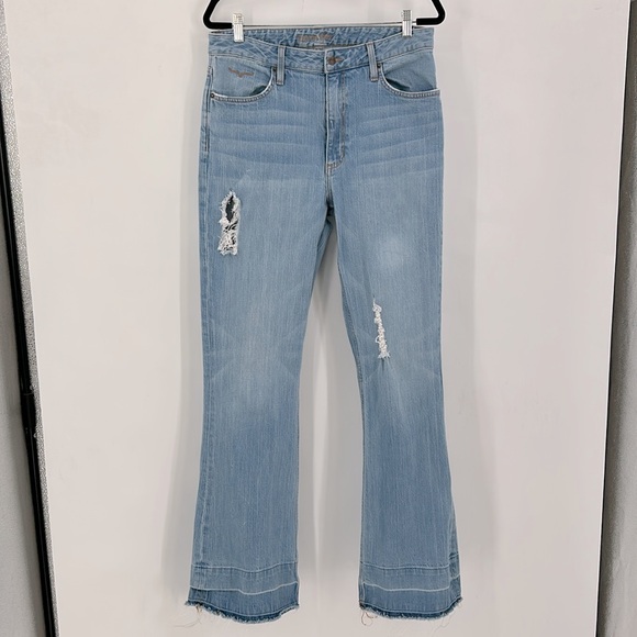 Women's Blue Flared Jeans - Picture 2 of 10